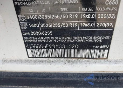 2008 Mercedes-Benz Ml 350 4Matic z USA, uszkodzony, nr VIN 4JGBB86E98A331620